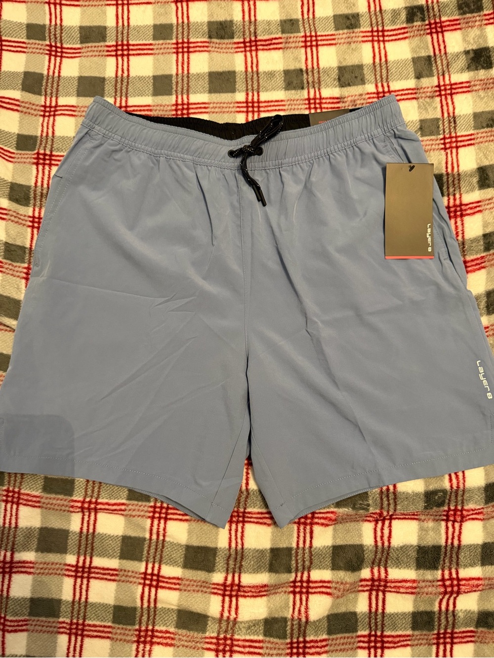 Layer 8 Men's Athletic Drawstring Shorts - Light Blue